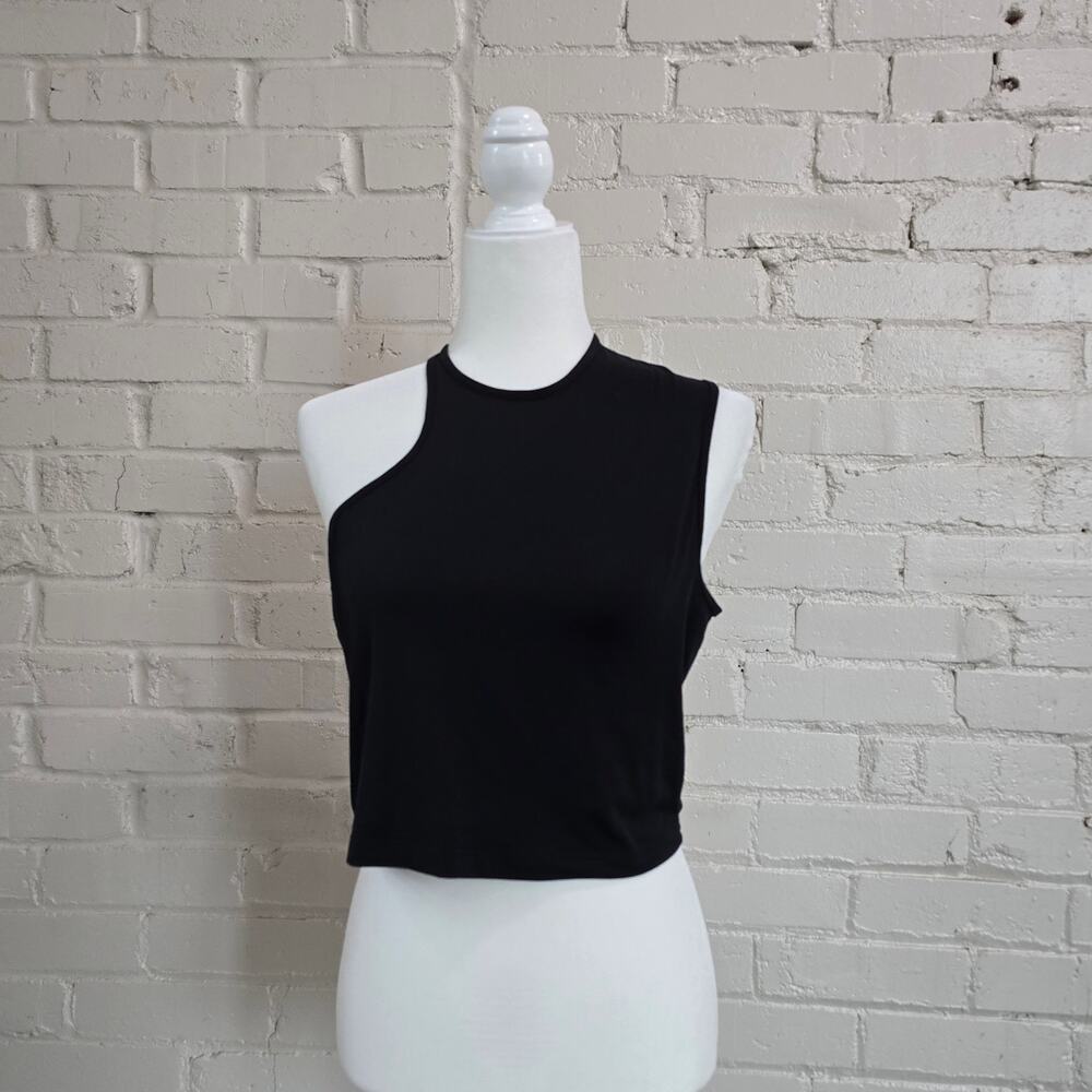 Nike Dri-FIT | Black One Shoulder Crop Tank Top | Asymmetrical Activewear | Gym